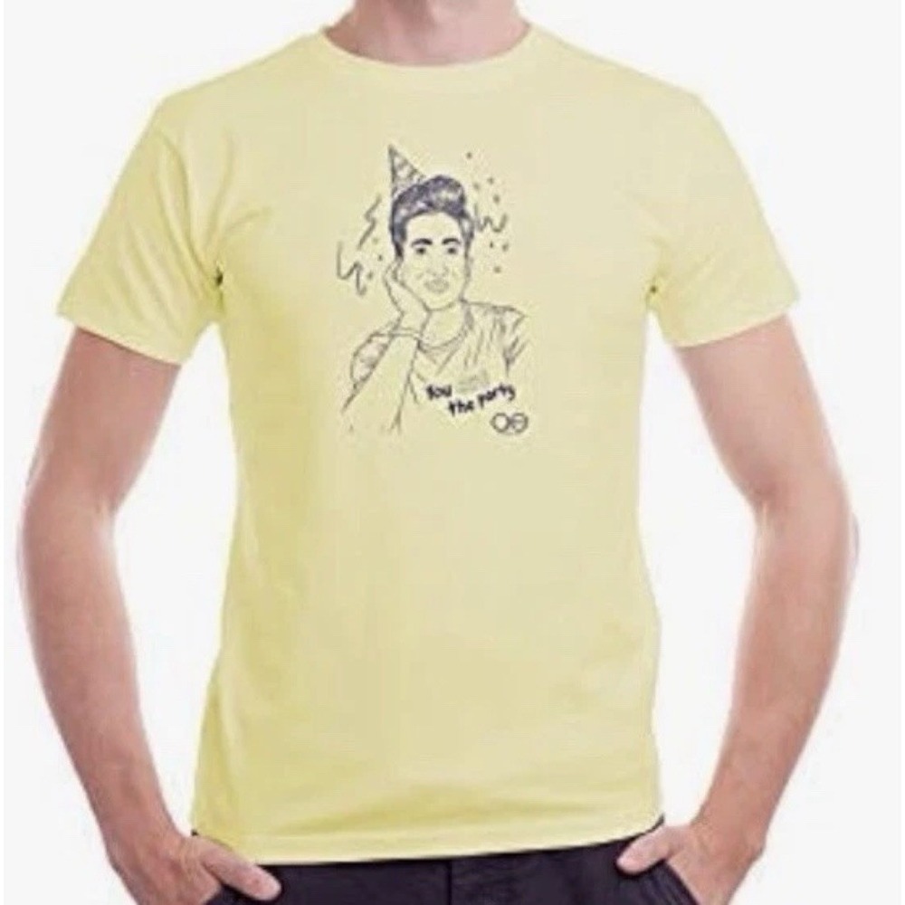 Queer‎ Eye T-Shirt Tee "You Are The Party" Unisex Yellow Medium LGBT NWT